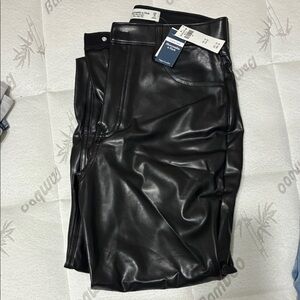 Abercrombie faux Black Leather Trousers
